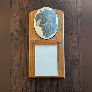Scottish Terrier Wooden Plaque Wall Hanging With Note Pad